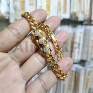 gelang rantai gold plat permata casual alin vip glw077