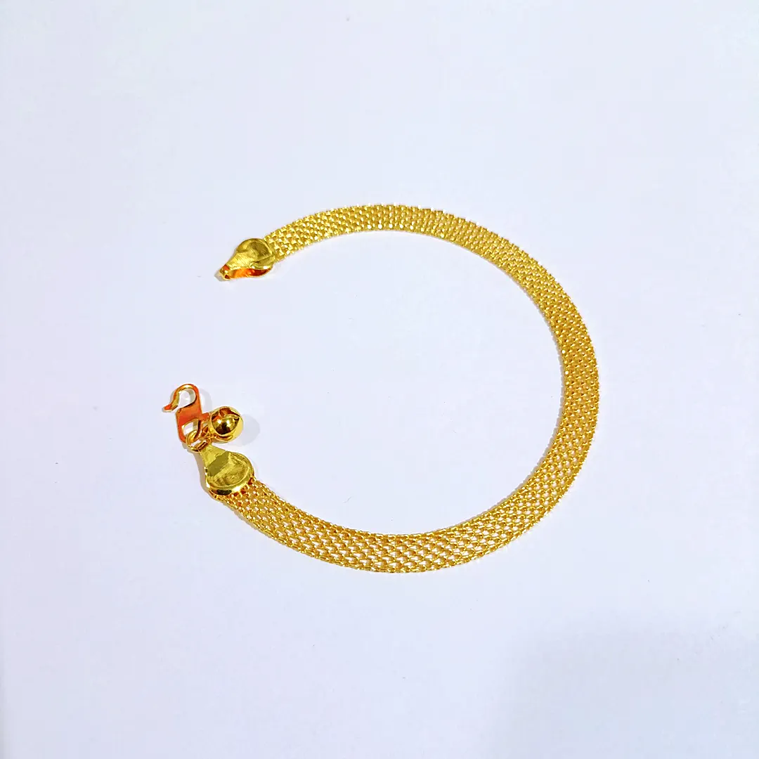 gelang titanium pria wanita gold rantai pasir jaring pipih anti karat luntur alin vip glw142