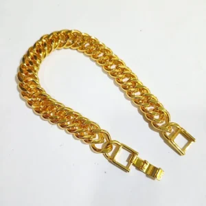 gelang titanium pria wanita gold rantai sisik naga double tebal anti luntur alin vip glw145