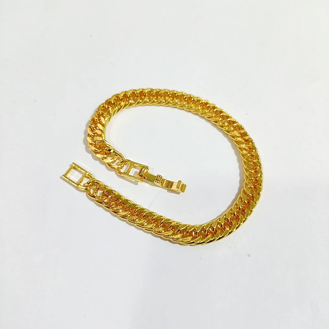 gelang titanium pria wanita gold rantai sisik naga ramping anti karat alin vip glw148