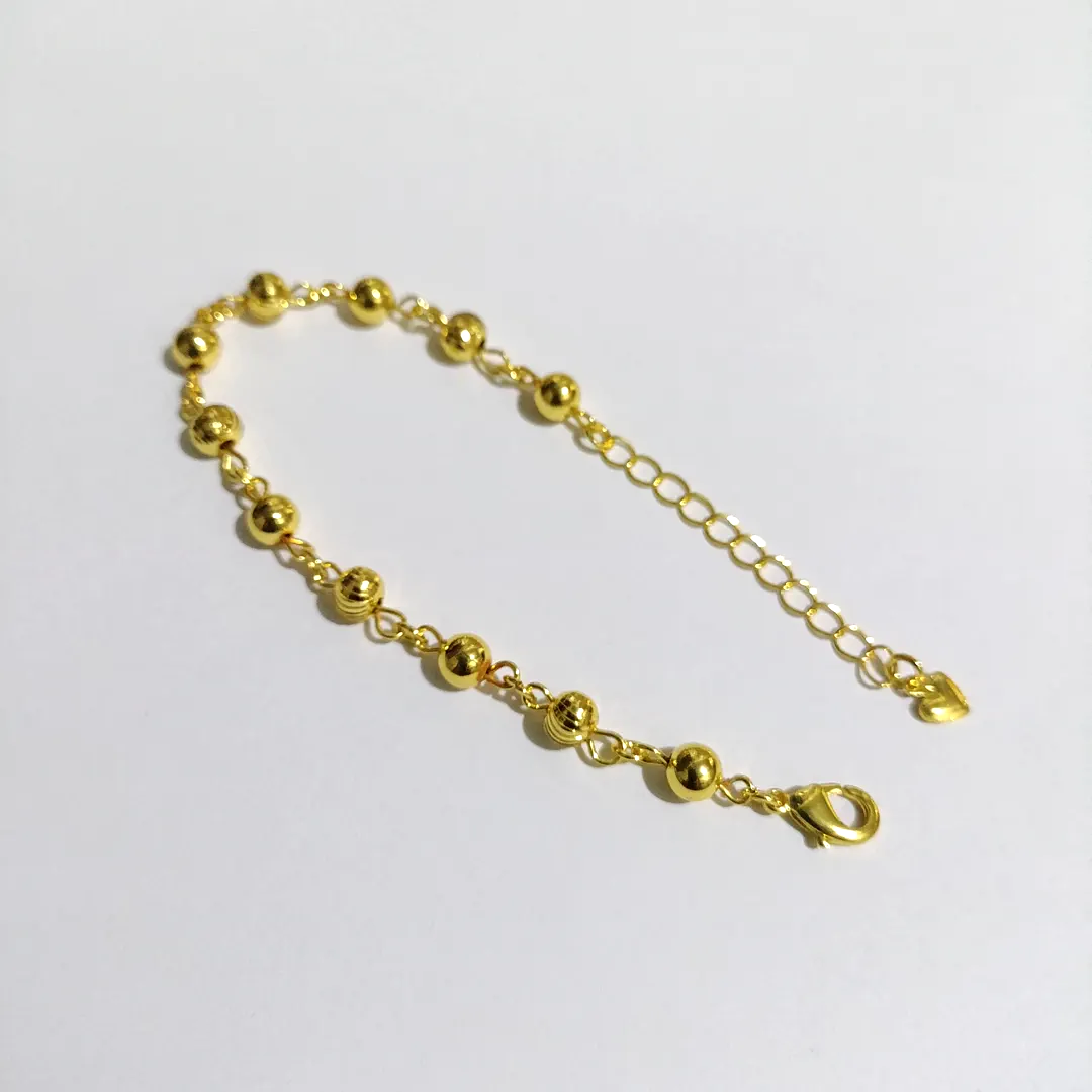 gelang titanium wanita gold biji lada bola ukir anti karat luntur alin vip glw004
