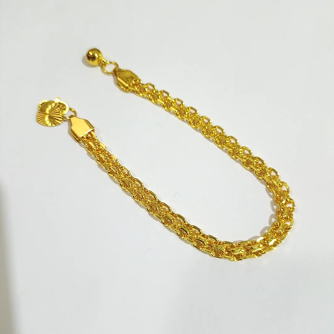 gelang titanium wanita gold rantai nori double kasur anti karat alin vip glw129