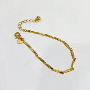 gelang titanium wanita gold rantai padi plat balok anti karat alin vip glw146