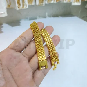 gelang titanium wanita warna gold rantai jam catur alin vip glw010