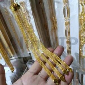 gelang wanita gold rantai milanese mesh 18cm 7mm alin vip glw142