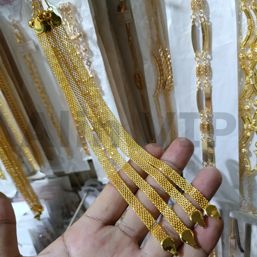 gelang wanita gold rantai milanese mesh 18cm 7mm alin vip glw142