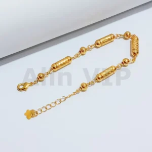 gelang wanita model bambu pipa silinder ulir warna gold mewah alin vip glw109