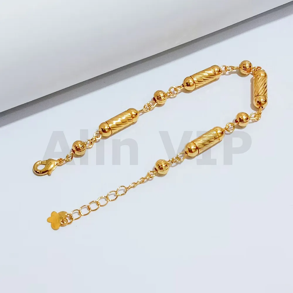 gelang wanita model bambu pipa silinder ulir warna gold mewah alin vip glw109