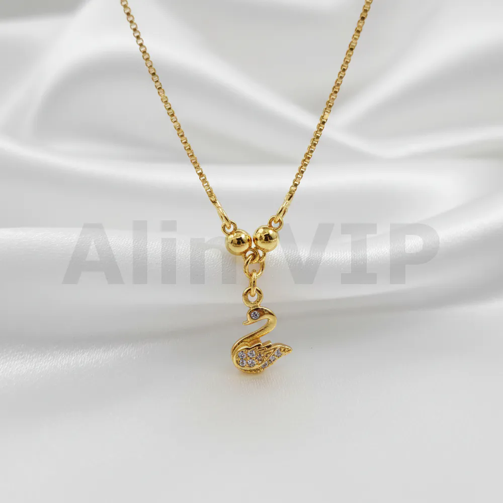 kalung anak gold rantai itali liontin angsa swan kla006 alin vip