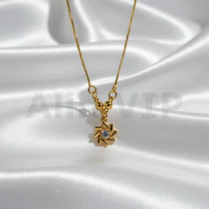 kalung anak gold rantai itali liontin bintang zircon kla008 alin vip
