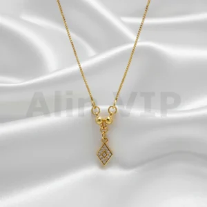 kalung anak gold rantai itali liontin diamond shape kla005 alin vip