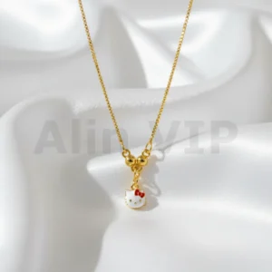 kalung anak gold rantai itali liontin kucing karakter kla011 alin vip