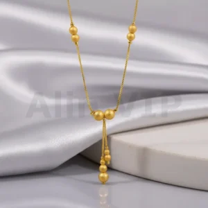 kalung gold liontin juntai bola pasir klasik klw098 alin vip