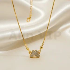 kalung gold liontin kupu kupu full permata shining kinclong klw108 alin vip