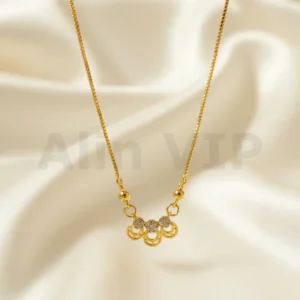 kalung gold liontin tiga ring permata mewah elegan klw104 alin vip