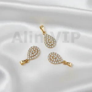 Liontin bentuk tetes air penuh permata zircon mengilap dari Alin VIP LTW002
