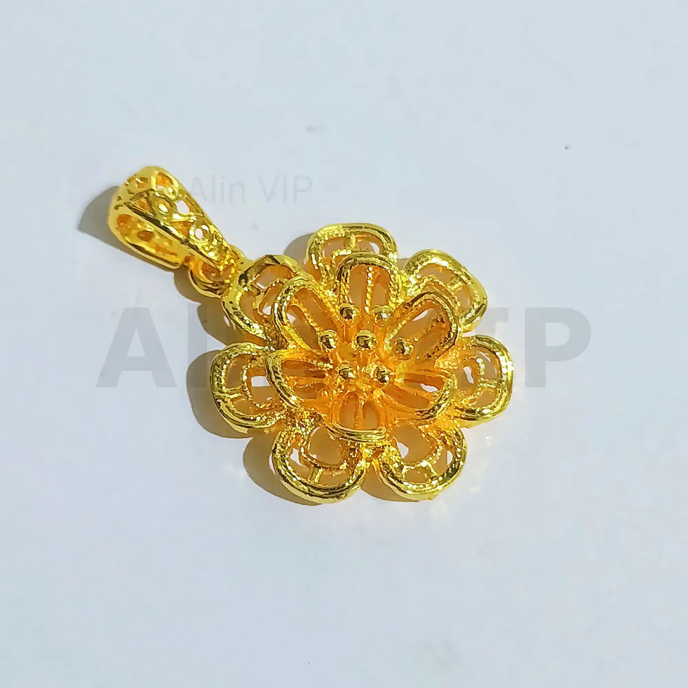 liontin kalung wanita bunga kerawang dubai gold aksesoris alin vip ltw065