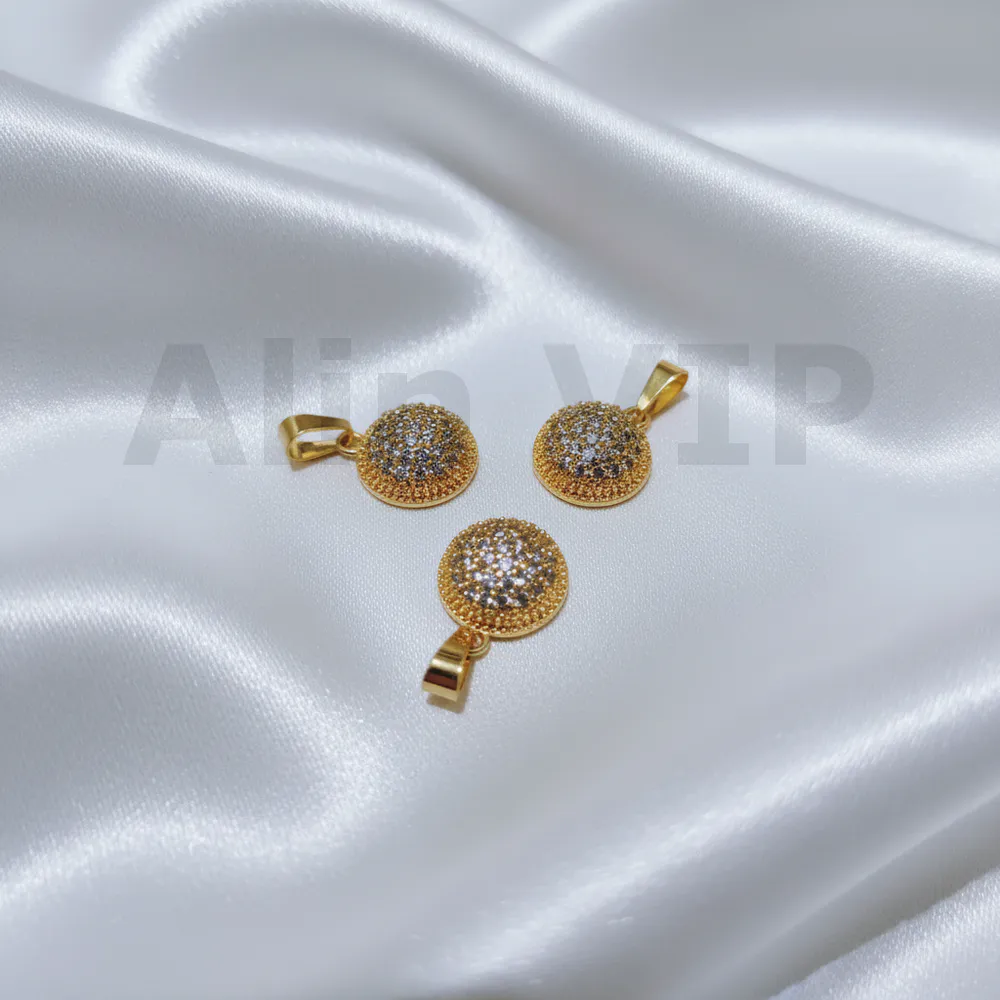 Liontin bulat matahari permata zircon ceria penuh energi positif LTW030