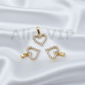 Liontin hati full permata zircon kilau maksimal romantis mewah LTW031