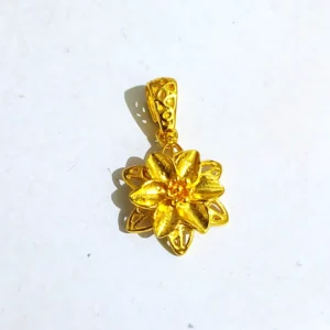 liontin titanium wanita gold bunga melati dahlia kerawang anti karat luntur alin vip ltw072