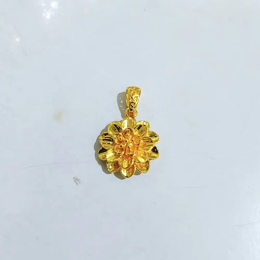 liontin titanium wanita gold bunga teratai mawar anti karat alin vip ltw067