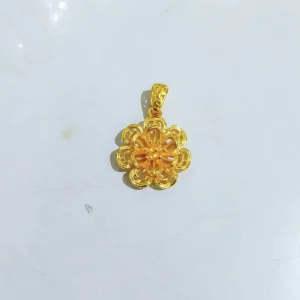 liontin titanium wanita gold bunga ukir kerawang anti karat alin vip ltw065