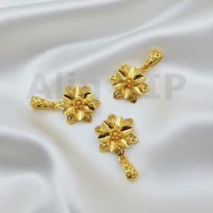 Liontin bunga filigree kerawang emas teknik openwork artistik ringan LTW072