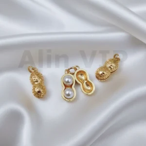 Liontin kacang mutiara unik desain simpel tanpa permata elegan natural LTW052