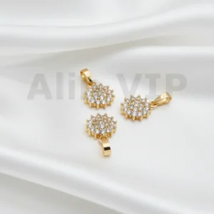 Liontin bunga snowflake kepingan salju permata zircon unik elegan musim dingin LTW041