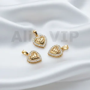 Liontin hati hollow berlubang permata zircon modern filosofis unik artistik LTW046