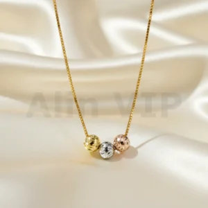 kalung gold biji lada tiga warna tricolor mewah klw017 alin vip