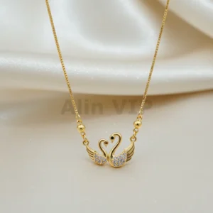 kalung gold liontin angsa swan permata mewah klw004 alin vip