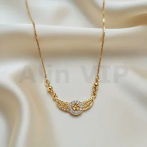 kalung gold liontin bulan sabit elegan klw035 alin vip