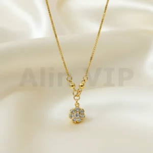 kalung gold liontin bunga matahari kecil imut klw047 alin vip