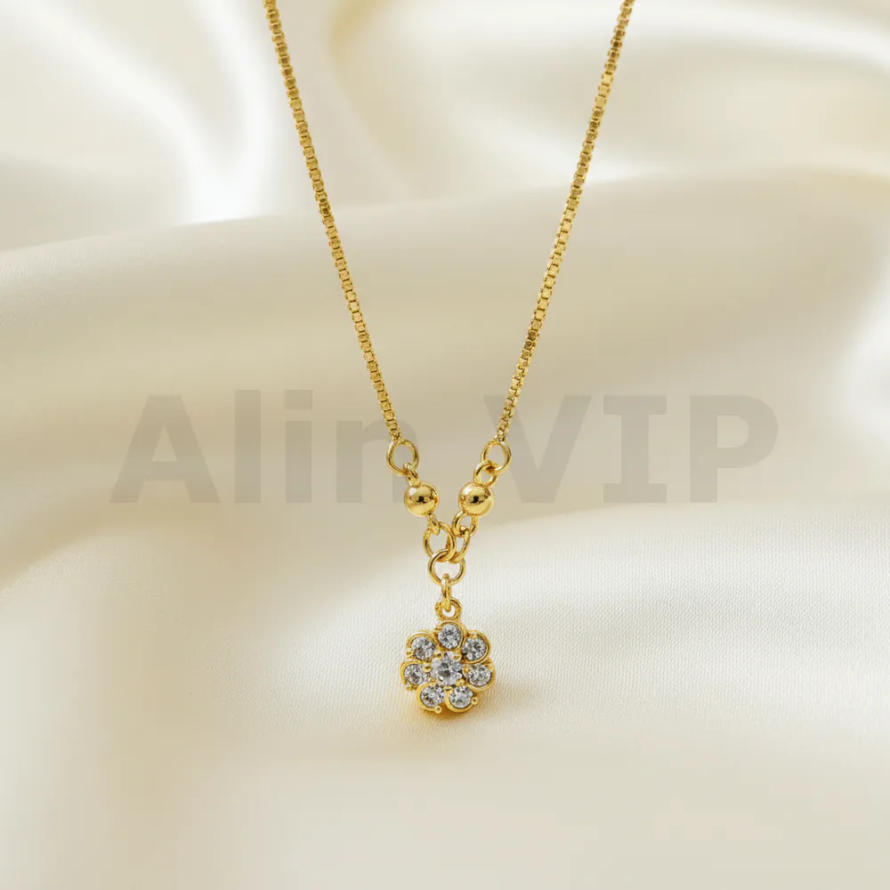 kalung gold liontin bunga matahari kecil imut klw047 alin vip