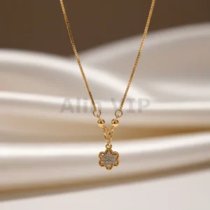 kalung gold liontin bunga matahari permata mewah klw009 alin vip