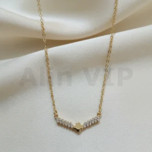 kalung gold liontin clover permata keberuntungan klw040 alin vip