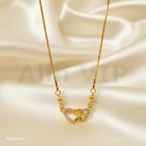 kalung gold liontin dua hati jejer romantis klw037 alin vip