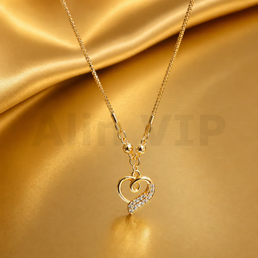 kalung gold liontin hati permata mewah klw021 alin vip