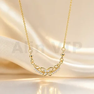 kalung gold liontin kupu kupu mewah elegan klw025 alin vip
