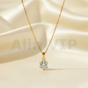 kalung gold liontin permata tunggal solitaire mewah klw081 alin vip