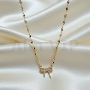 kalung gold liontin pita full permata mewah klw036 alin vip