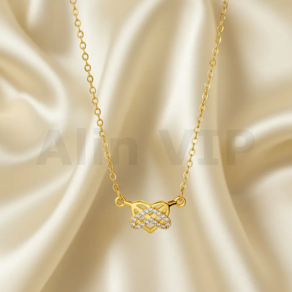 kalung gold liontin simpul hati infinity permata cinta abadi klw080 alin vip
