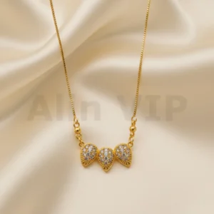 kalung gold liontin tiga tetes air full permata mewah klw084 alin vip
