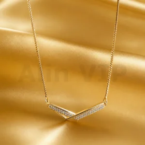 kalung gold liontin v elegant mewah klw029 alin vip