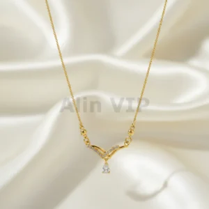 kalung gold liontin v tetes air permata mewah klw006 alin vip
