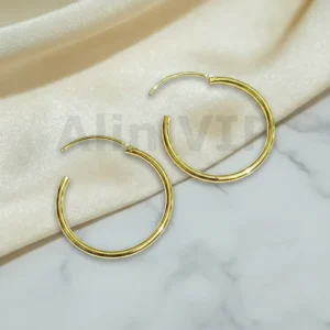 Anting Wanita 2,5Cm Bulat Gold Anti Karat - Cantik Pesta