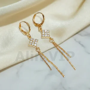 Anting Wanita Love Permata Gold Anti Karat - Cantik Pesta