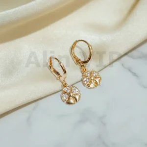 Anting Wanita Juntai Permata Silver Anti Karat - Elegan Harian