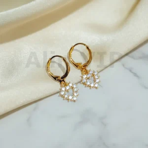 Anting Wanita Juntai Permata Gold Anti Karat - Gaya Kekinian